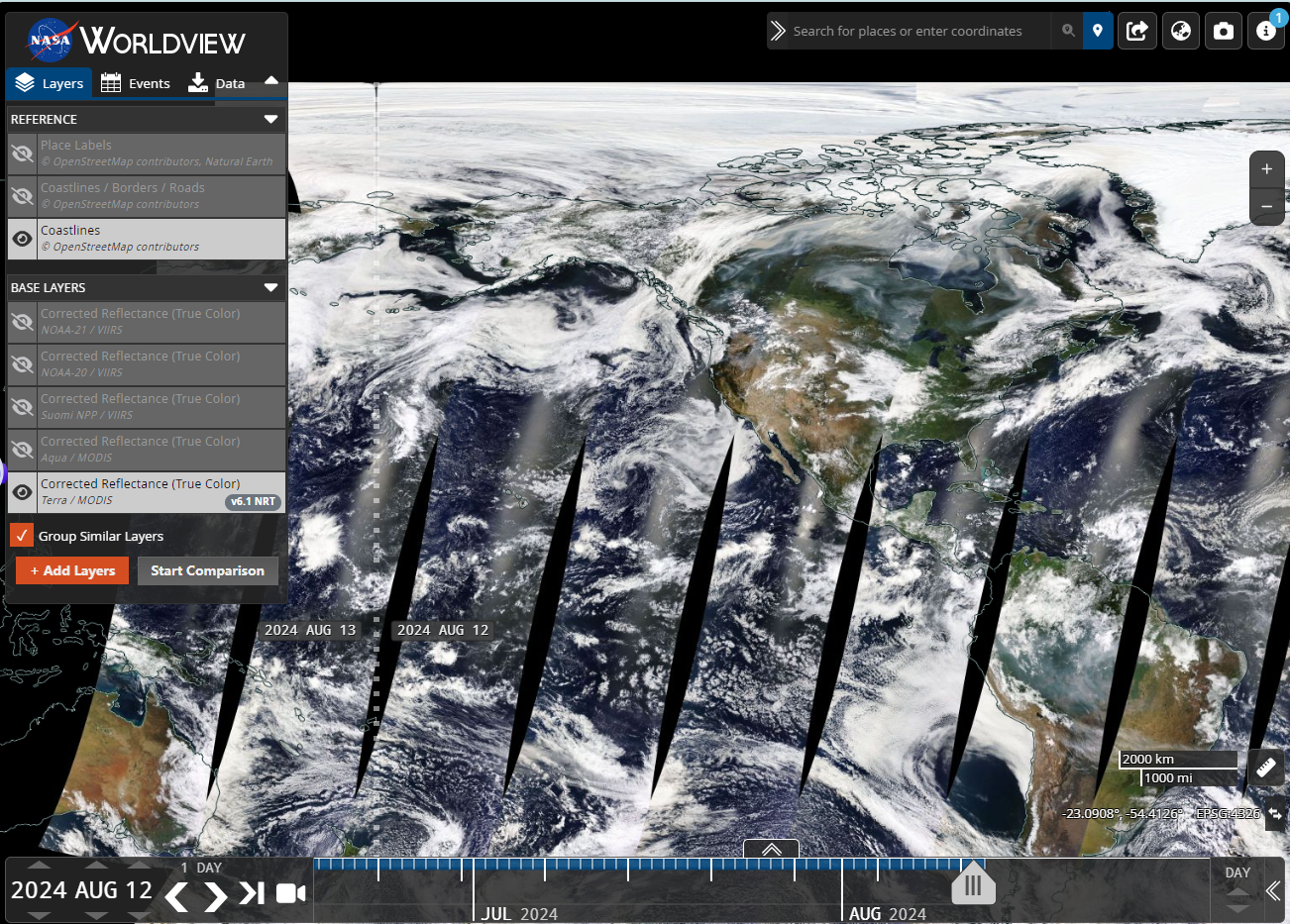 NASA satellite image data